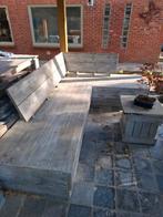 Steigerhouten hoekbank /lounge, Tuin en Terras, Ophalen, Zo goed als nieuw, Bank