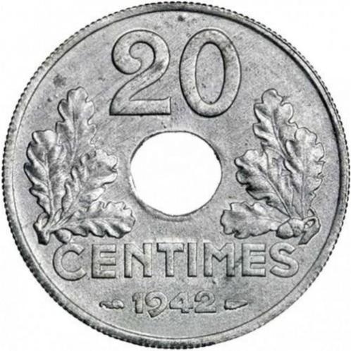 Vichy Frankrijk (État Français) 20 centimes 1942, Postzegels en Munten, Munten | Europa | Niet-Euromunten, Losse munt, Frankrijk
