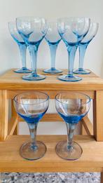 7 Luigi Bormioli ijscoupes blauw kristal, setprijs, Ophalen of Verzenden