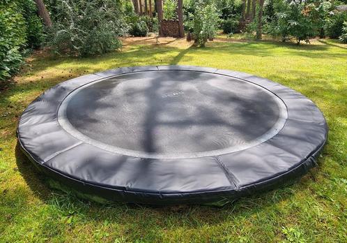 Inground trampoline 'Berg' (zwart, 380cm), Kinderen en Baby's, Speelgoed | Buiten | Trampolines, Gebruikt, Ophalen of Verzenden
