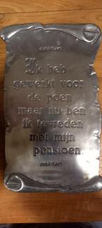 Tinnen bordje met spreuk, Huis en Inrichting, Woonaccessoires | Tekstborden en Spreuken, Ophalen