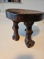 Organische brutalistische houten kruk uit de jaren 70, Antiek en Kunst, Ophalen of Verzenden