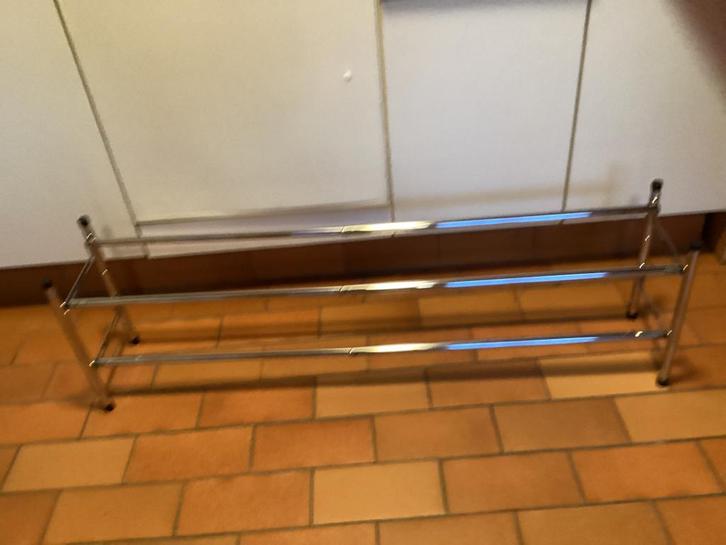 Dubbel verchroomde uitrekbare schoenenrek, Huis en Inrichting, Kasten | Schoenenrekken, Zo goed als nieuw, Ophalen of Verzenden