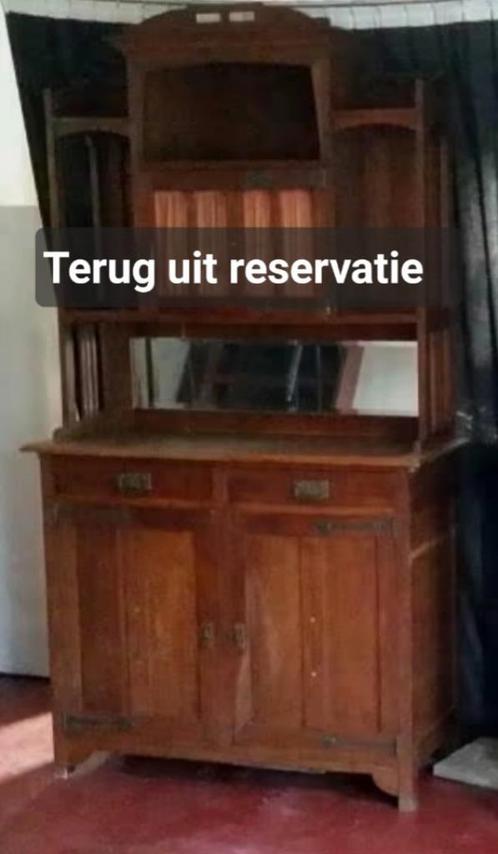 Antieke kast buffetkast volledig hout zware kast met spiegel, Huis en Inrichting, Kasten | Overige, Zo goed als nieuw, Ophalen