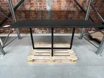 Rechthoekige tafel op smeedijzeren poot, Huis en Inrichting, Ophalen, Zo goed als nieuw, Industrieel, 4 tot 6 stoelen