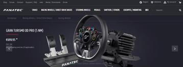 "FANATEC  Gran Turismo DD Pro"  8 Nm. met stuur en pedalen. beschikbaar voor biedingen