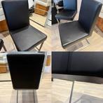 Zwart Lederen stoelen, Enlèvement, Comme neuf, Quatre