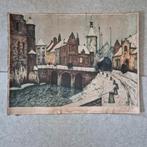 Julien Celot, aquatint, ets, Brugge, Antiek en Kunst, Ophalen of Verzenden