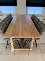 Eettafel en stoelen, Ophalen, Eikenhout, 50 tot 100 cm, Zo goed als nieuw