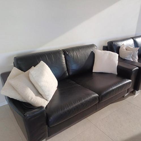 Salon zetel., Huis en Inrichting, Zetels | Zetels, Gebruikt, Rechte bank, Tweepersoons, 150 tot 200 cm, 75 tot 100 cm, Leer, Ophalen