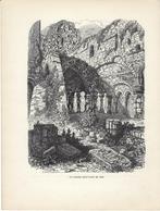 1880 - Gent - de Sint-Baafsabdij in 1832, Antiek en Kunst, Kunst | Etsen en Gravures, Ophalen of Verzenden