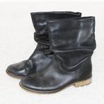 Mooie Zwart Leren Vintage Laarsjes (Maat 38) - s11 € 35,-, Verzenden, Zwart, Lage of Enkellaarzen, Zo goed als nieuw