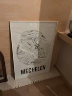 Kaart stad Mechelen met kader, Ophalen, Zo goed als nieuw