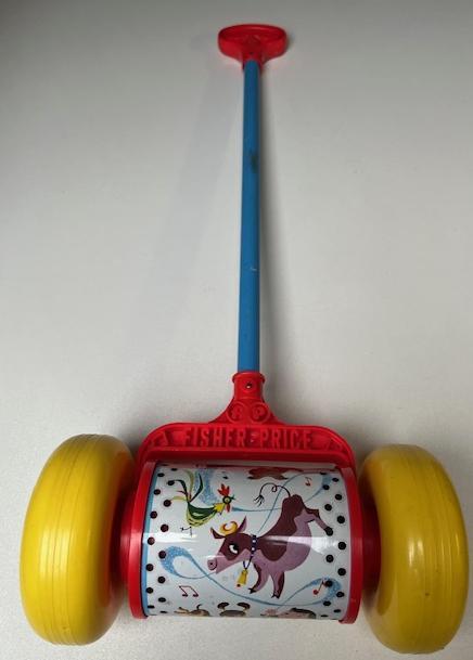 Duwstok met muziek (Fisher Price), Kinderen en Baby's, Speelgoed | Houten speelgoed, Zo goed als nieuw, Duw- of Trekspeelgoed