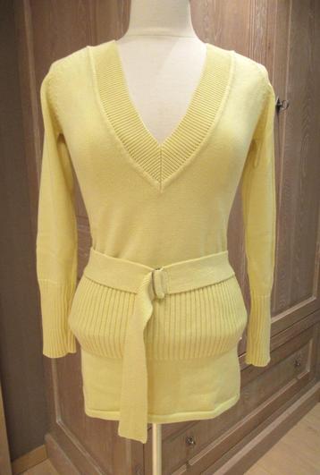 Nieuwe gele katoenen InWear trui met losse ceintuur, Small beschikbaar voor biedingen