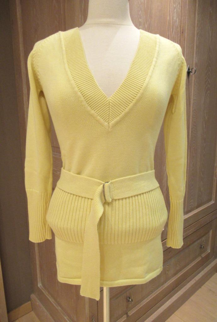Nieuwe gele katoenen InWear trui met losse ceintuur, Small, Kleding | Dames, Truien en Vesten, Nieuw, Maat 36 (S), Geel, Verzenden