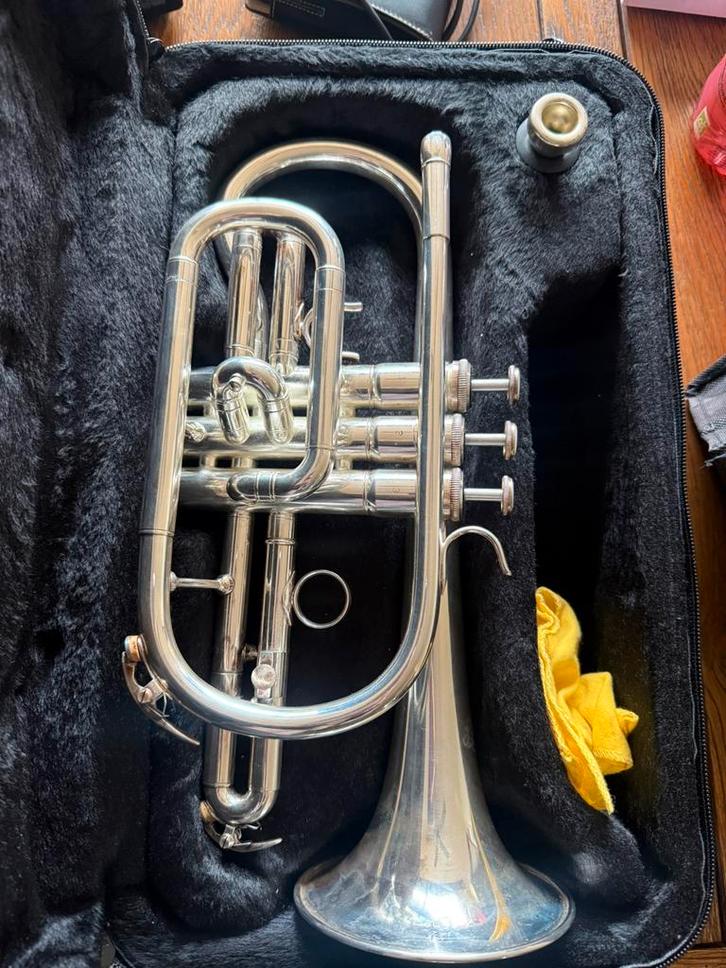 J. Michael verzilverde trompet – goede staat – incl. koffer, Muziek en Instrumenten, Blaasinstrumenten | Trompetten, Zo goed als nieuw