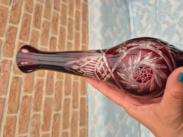 Vintage Boheemse Ruby kristallen vaas in perfecte staat  beschikbaar voor biedingen