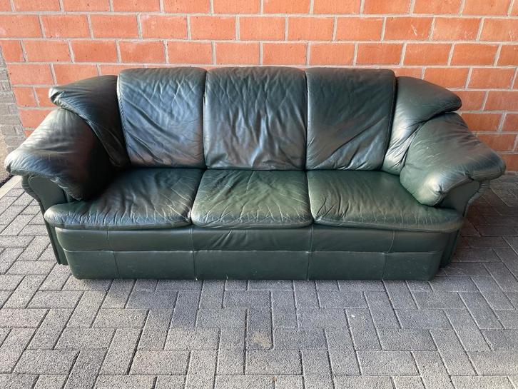 Leder zetel / 3 zit / goede staat, Huis en Inrichting, Zetels | Zetels, Gebruikt, Leer, Ophalen
