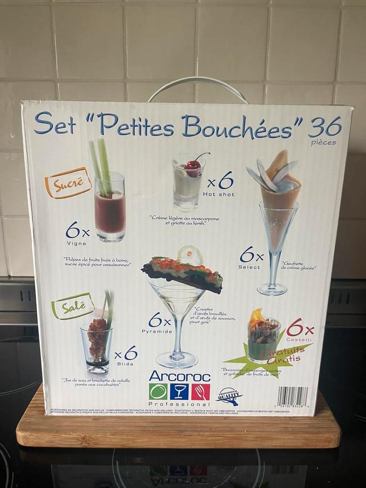 36 glaasjes Appetizers/bouchées/amuses Arcoroc NIEUW, Huis en Inrichting, Keuken | Servies, Nieuw, Overige typen, Overige stijlen