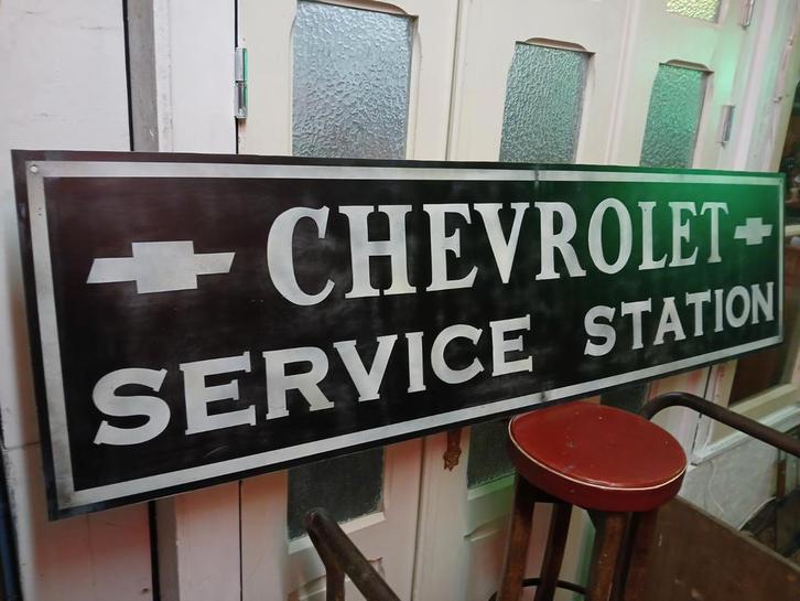 CHEVROLET service station reclamebord, Verzamelen, Merken en Reclamevoorwerpen, Gebruikt, Reclamebord, Ophalen
