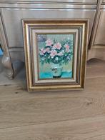 Peinture bouquet de fleurs dans les tons clairs signé Dyf, Antiquités & Art