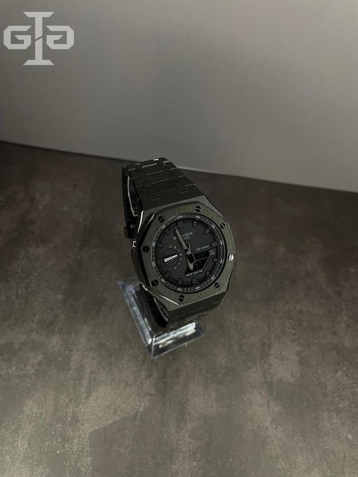 Casio G-Shock GA-2100 Full Black Steel 'CasiOak', Bijoux, Sacs & Beauté, Montres | Hommes, Neuf, Montre-bracelet, Casio, Acier