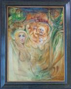 Delen ROGER VAN BELLEGHEM / MOEDERSCHAP / OLIEVERF 128x103cm, Antiek en Kunst, Kunst | Schilderijen | Modern, Ophalen