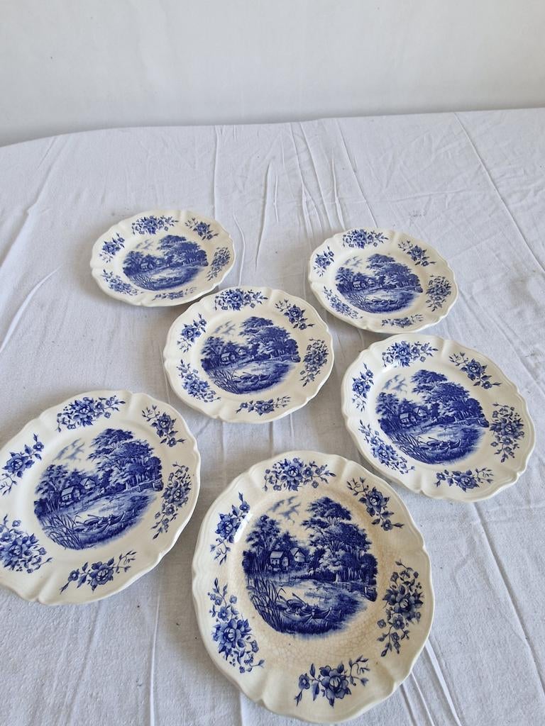 Lot de 6 assiettes diam 19cm sarreguemine france, Enlèvement
