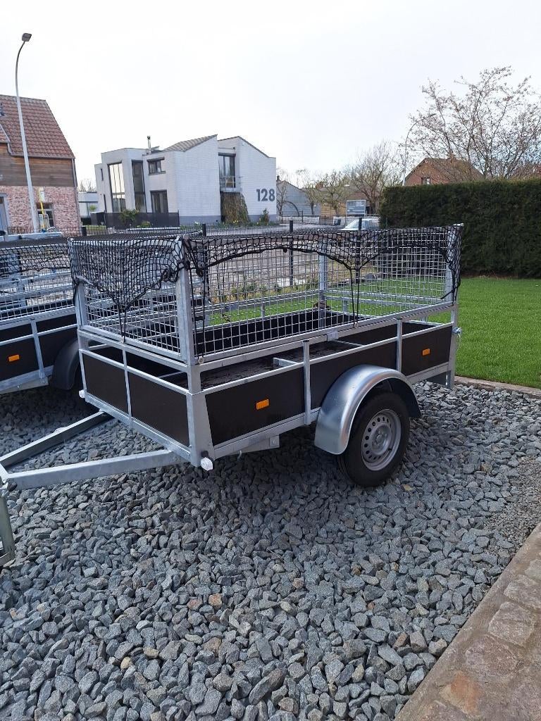 Enkelas promo aanhangwagen met loofrek-neuswiel-net-slot, Enlèvement