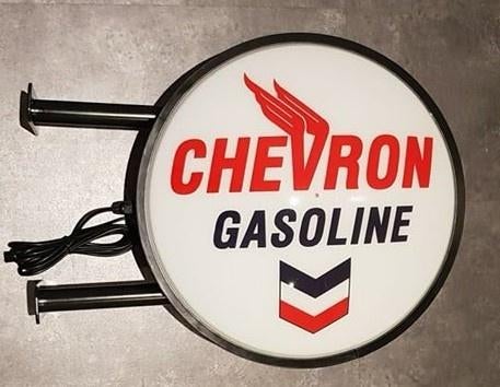 Chevron gasoline reclame verlichting benzine lamp SALE SALE, Ophalen of Verzenden, Nieuw, Lichtbak of (neon) lamp