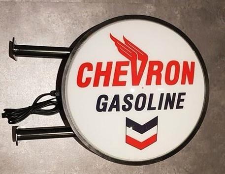 Chevron gasoline reclame verlichting benzine lamp SALE SALE, Verzamelen, Merken en Reclamevoorwerpen, Nieuw, Lichtbak of (neon) lamp