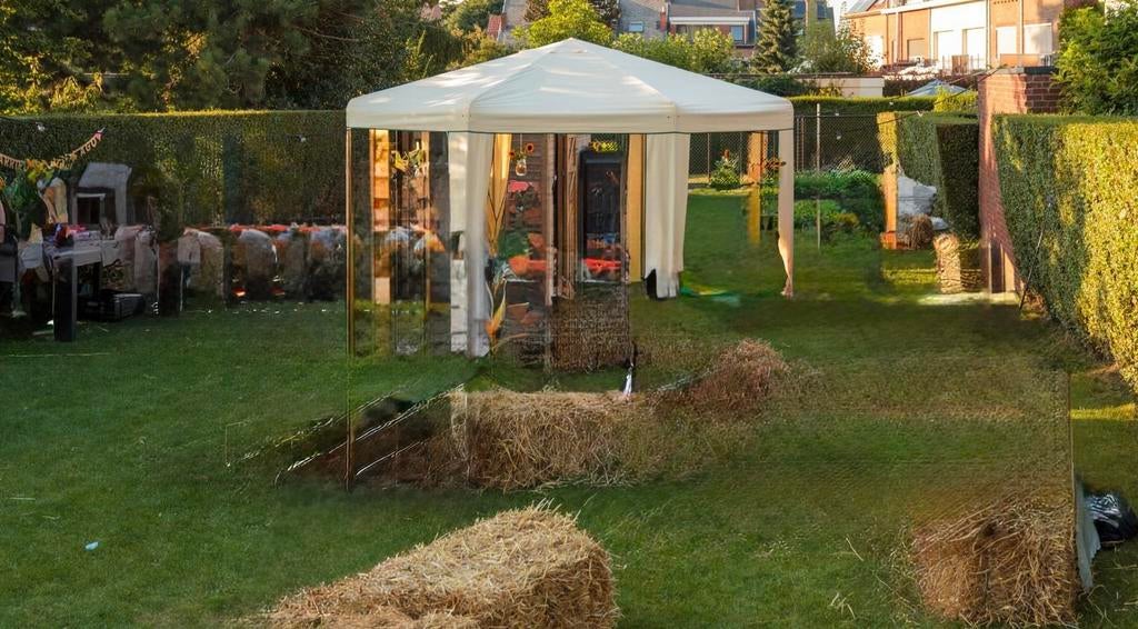 Mooie en stevige 6-hoekige feesttent 6x6, Ophalen, Gebruikt, Partytent, 6 meter of meer