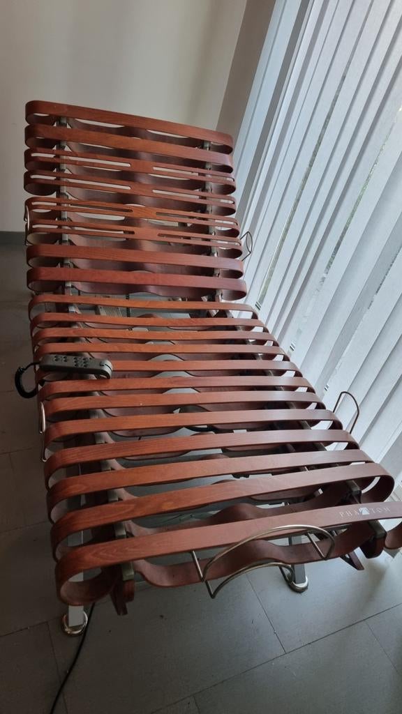 Bed motorische verstelling, Ophalen, 90 cm, Eenpersoons, Bruin