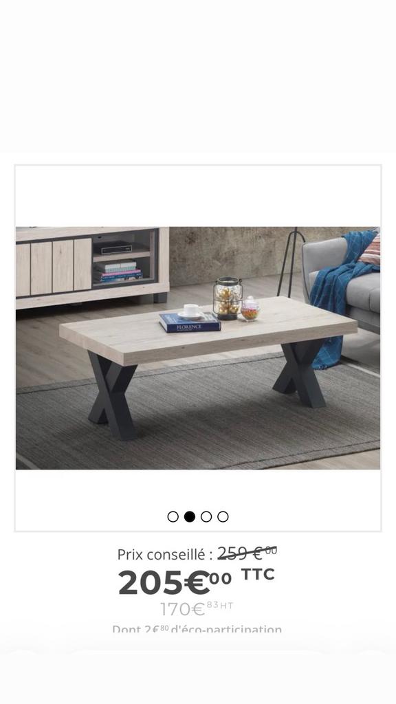 Table basse style modern Ludovic, Huis en Inrichting, Tafels | Salontafels, Zo goed als nieuw, Metaal, Ophalen