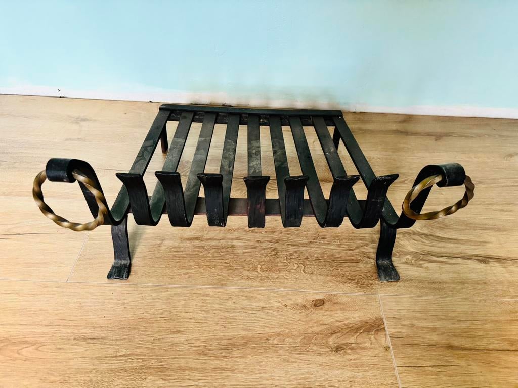 Grille porte bûches en vrai fer forgé, Enlèvement, Comme neuf