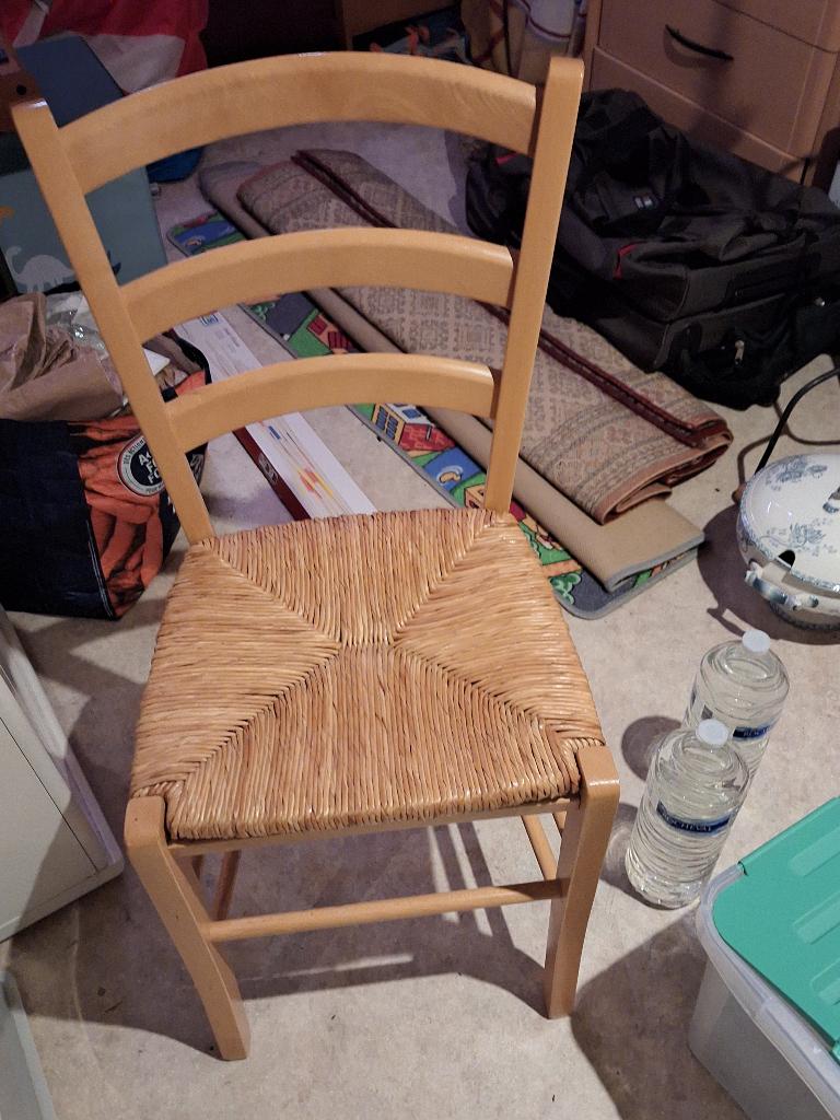 Stoelen  met rieten zitting 5 + 1 l, Huis en Inrichting, Stoelen, Ophalen, Gebruikt, Overige kleuren, Klassiek