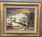 Huile sur toile paysage enneigé signe Henri rowet, Enlèvement ou Envoi