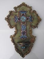 Prachtig kruis - brons/cloisonné/onyx, Ophalen of Verzenden