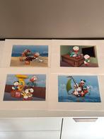 Vier Disney Donald Duck kunstprints, Ophalen of Verzenden, Donald Duck, Zo goed als nieuw, Papier, Kaart of Schrift