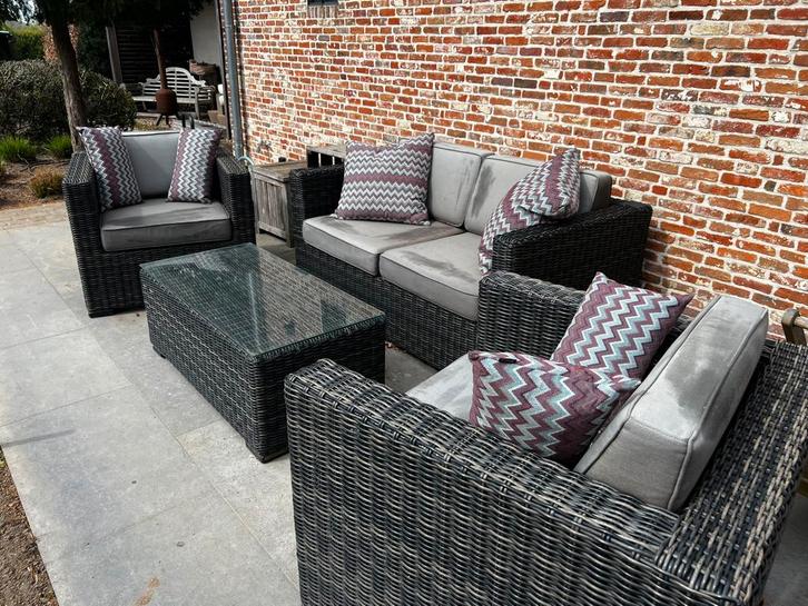 Tuinset - lounge wicker Hartman, Jardin & Terrasse, Ensembles de jardin, Comme neuf, Salons de jardin, Osier, Enlèvement
