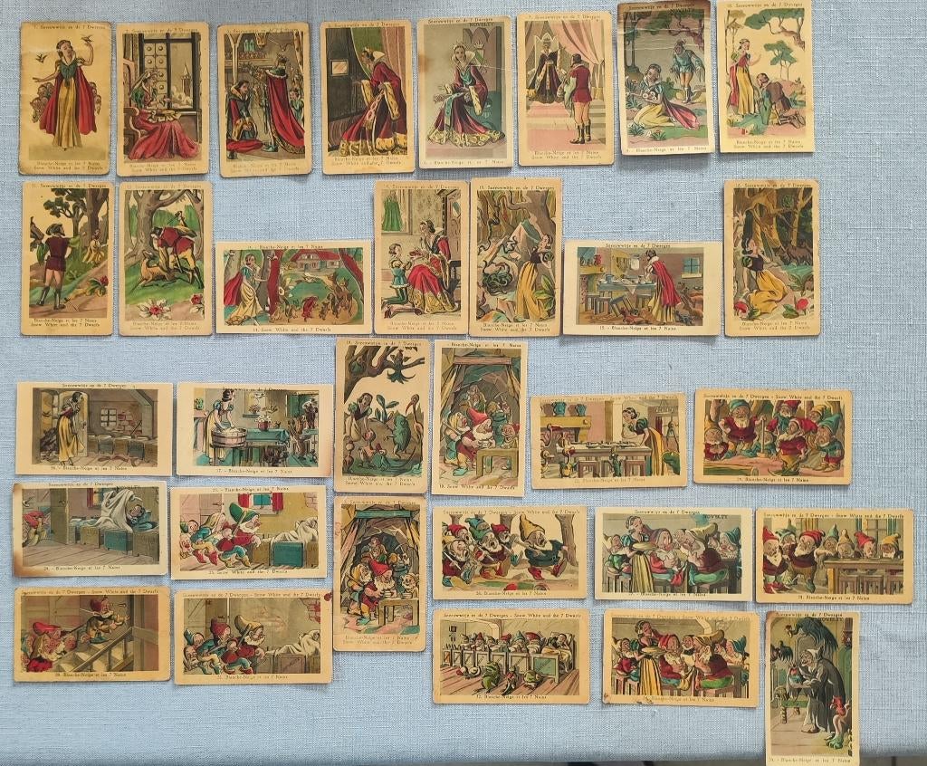 Chromos Blanche neige et les sept nains de 1950, Collections, Collections Autre, Enlèvement ou Envoi, Utilisé