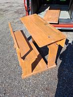 Banc d'écolier ancien bois massif, Antiquités & Art, Enlèvement