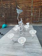 2 kroonluchters grijs wit, Ophalen