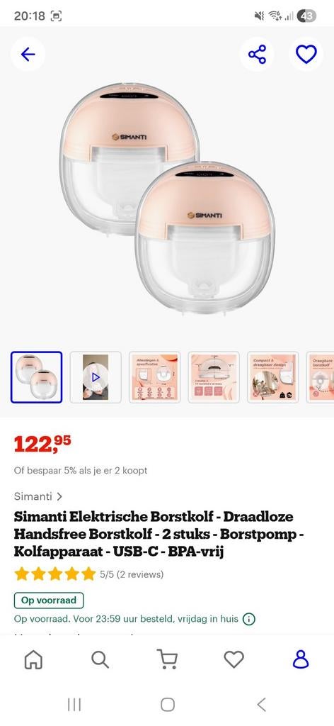 borstvoeding kolf, Kinderen en Baby's, Babyvoeding en Toebehoren, Borstkolf, Ophalen