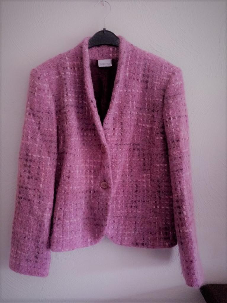 Porcini : roze lichtroze lila blazer korte jas , mt M, Kleding | Dames, Jasjes, Kostuums en Pakken, Maat 38/40 (M), Verzenden