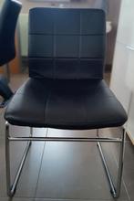 Lot de 4 x chaises en simili cuir noir sur pied en acier, Maison & Meubles, Chaises, Enlèvement, Utilisé, Noir, Cuir