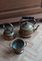 2 koperen theepotten en koperen cache pot, Ophalen