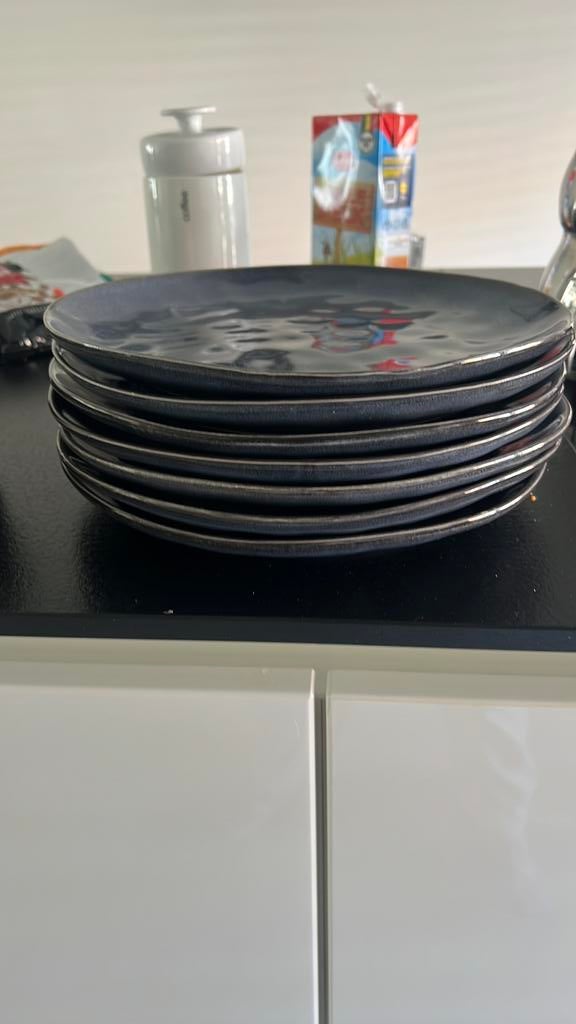 Borden set donkerblauw, Maison & Meubles, Cuisine | Vaisselle, Enlèvement, Utilisé, Assiettes(s)