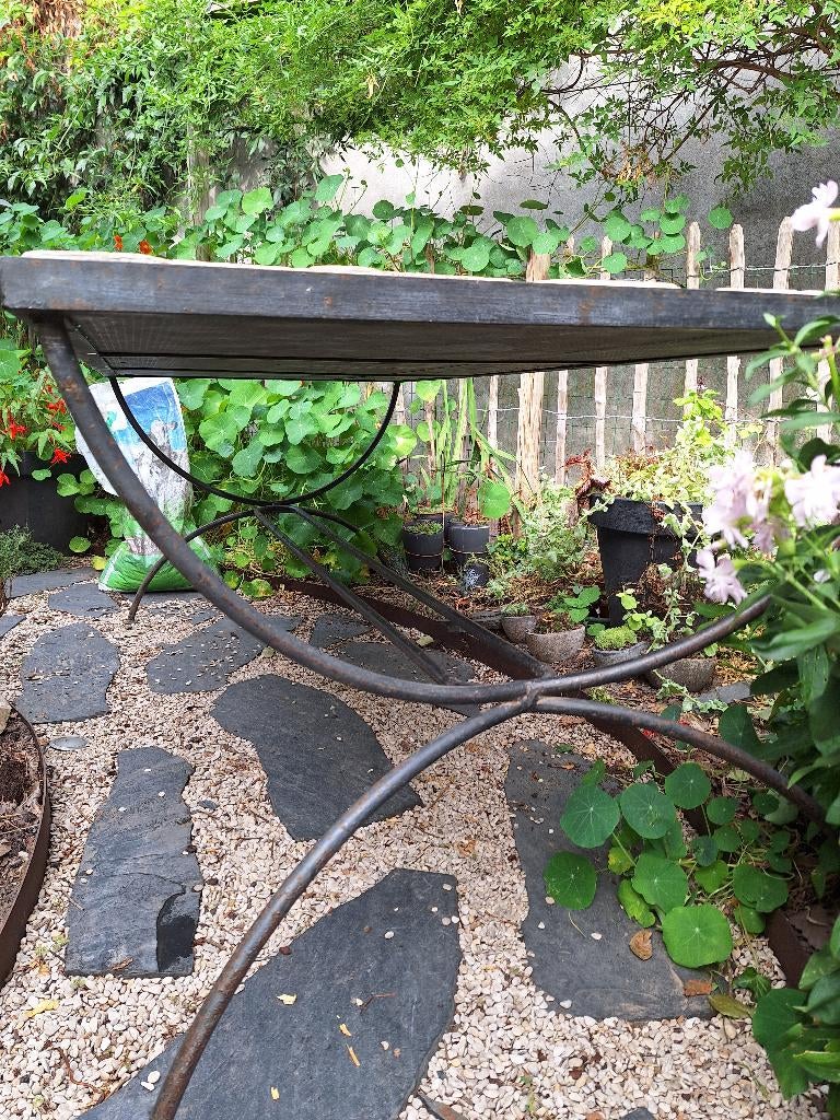 tuintafel metaal mozaïek, Tuin en Terras, Tuintafels, Gebruikt, Rechthoekig, Metaal, Ophalen